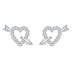 Sterling Silver Zirconia Heart Arrow Stud Earrings 40200191
