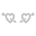 Sterling Silver Zirconia Heart Arrow Stud Earrings 40200191