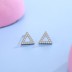 Sterling Silver Zirconia Triangle Stud Earrings 40200192