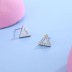 Sterling Silver Zirconia Triangle Stud Earrings 40200192