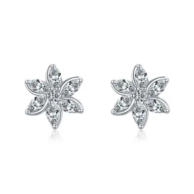 Sterling Silver Zirconia Star Stud Earrings 40200197