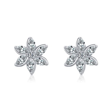 Sterling Silver Zirconia Star Stud Earrings 40200197