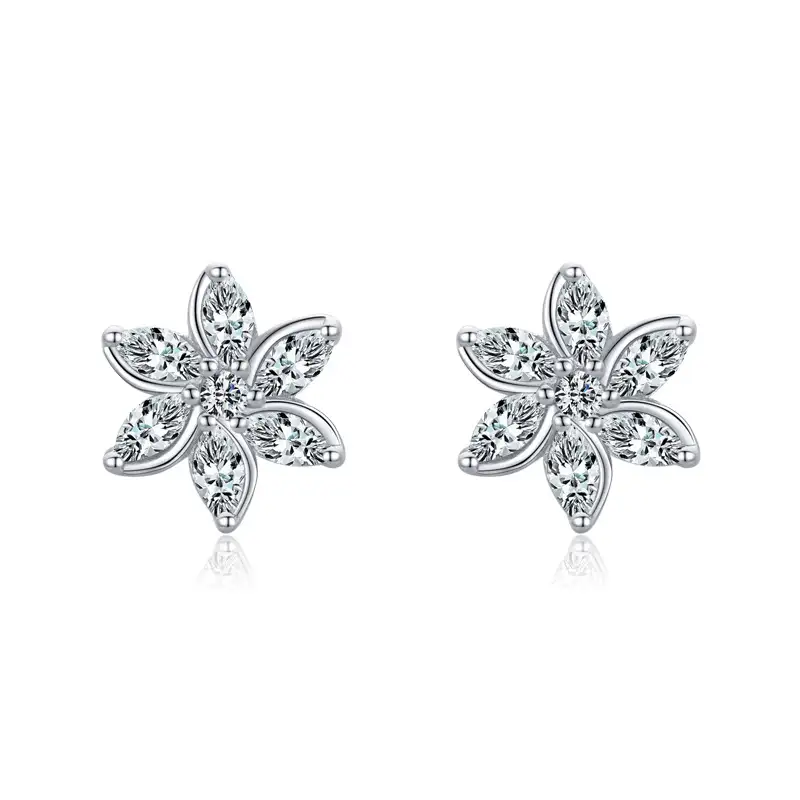Sterling Silver Zirconia Star Stud Earrings 40200197