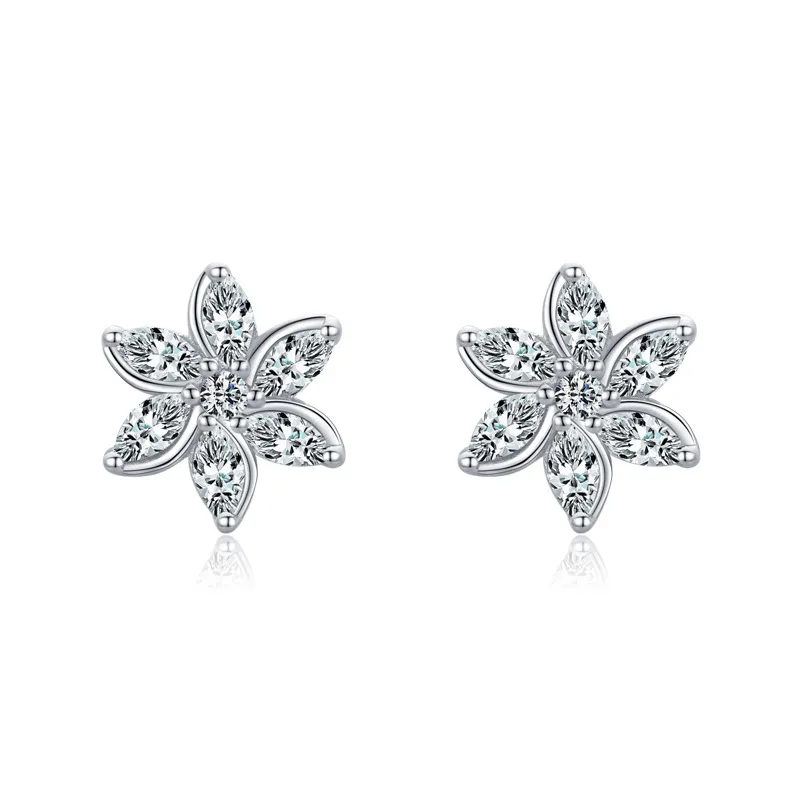 Sterling Silver Zirconia Star Stud Earrings 40200197