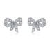 Sterling Silver Lovely Zirconia Bow Stud Earrings 40200200