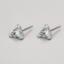 Sterling Silver Sparkle Zirconia Triangle Stud Earrings 40200201