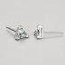 Sterling Silver Sparkle Zirconia Triangle Stud Earrings 40200201