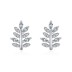 Sterling Silver Zirconia Leaf Stud Earrings 40200203