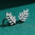 Sterling Silver Zirconia Leaf Stud Earrings 40200203