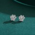 Sterling Silver Zirconia Cat Footprint Stud Earrings 40200204