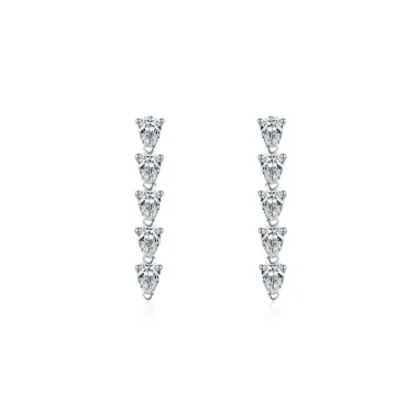 Sterling Silver Zirconia Waterdrop Stud Earrings 40200205