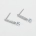 Sterling Silver Line Zirconia Stud Earrings 40200206