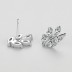 Sterling Silver Zirconia Leaf Stud Earrings 40200207