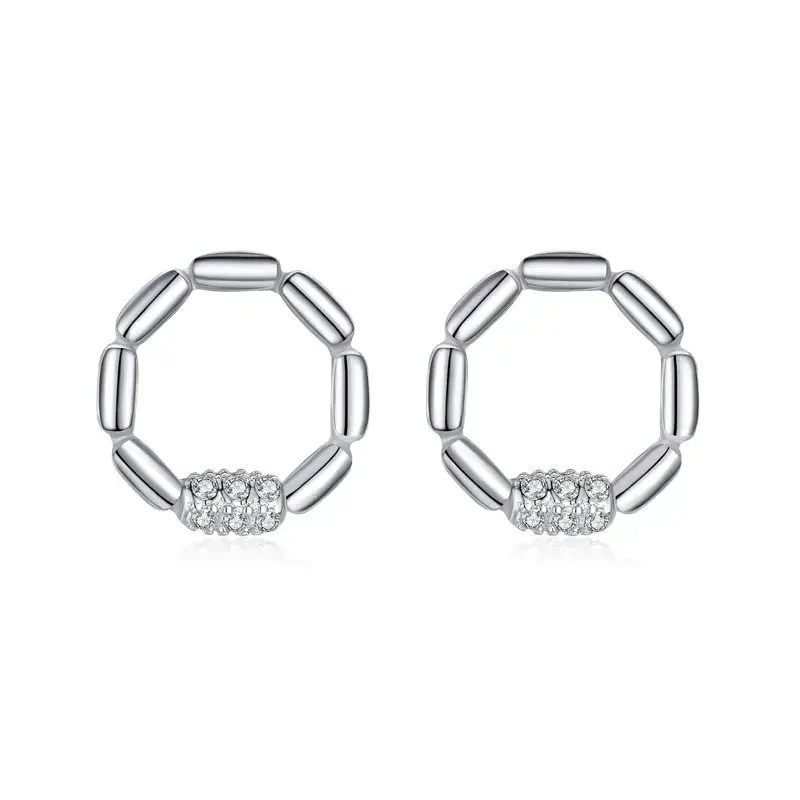 Sterling Silver Zirconia Knot Round Stud Earrings 40200208