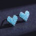 Sterling Silver Turquoise Heart Stud Earrings 40200210