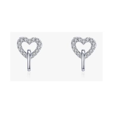Sterling Silver Turquoise Double Heart Stud Earrings 40200211