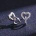 Sterling Silver Turquoise Double Heart Stud Earrings 40200211