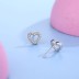 Sterling Silver Zirconia Heart Stud Earrings 40200215