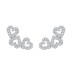 Sterling Silver Zirconia Three Hearts Stud Earrings 40200216