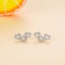 Sterling Silver Zirconia Three Hearts Stud Earrings 40200216