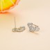 Sterling Silver Zirconia Three Hearts Stud Earrings 40200216