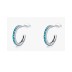 Sterling Silver Turquoise Hoop Stud Earrings 40200217