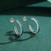 Sterling Silver Turquoise Hoop Stud Earrings 40200217