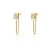 925 Sterling Silver Rectangle CZ Earrings 40200219