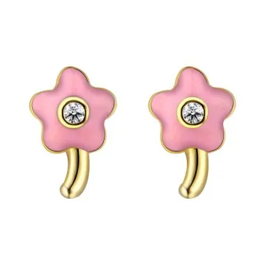 925 Sterling Silver Enamel Flower Stud Earrings 40200220