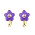 925 Sterling Silver Enamel Flower Stud Earrings 40200220