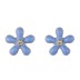 925 Sterling Silver Enamel Flower Stud Earrings 40200222