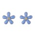 925 Sterling Silver Enamel Flower Stud Earrings 40200222