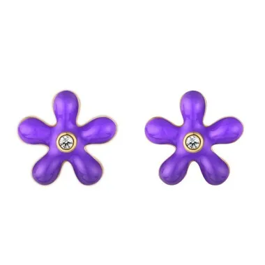 925 Sterling Silver Enamel Flower Stud Earrings 40200222