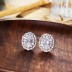 925 Sterling Silver Vintage Oval Zirconia Stud Earrings 40200225