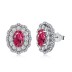 925 Sterling Silver Vintage Oval Zirconia Stud Earrings 40200225