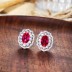 925 Sterling Silver Vintage Oval Zirconia Stud Earrings 40200225