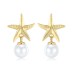 Sterling Silver Starfish Pearl Stud Earrings 40200226