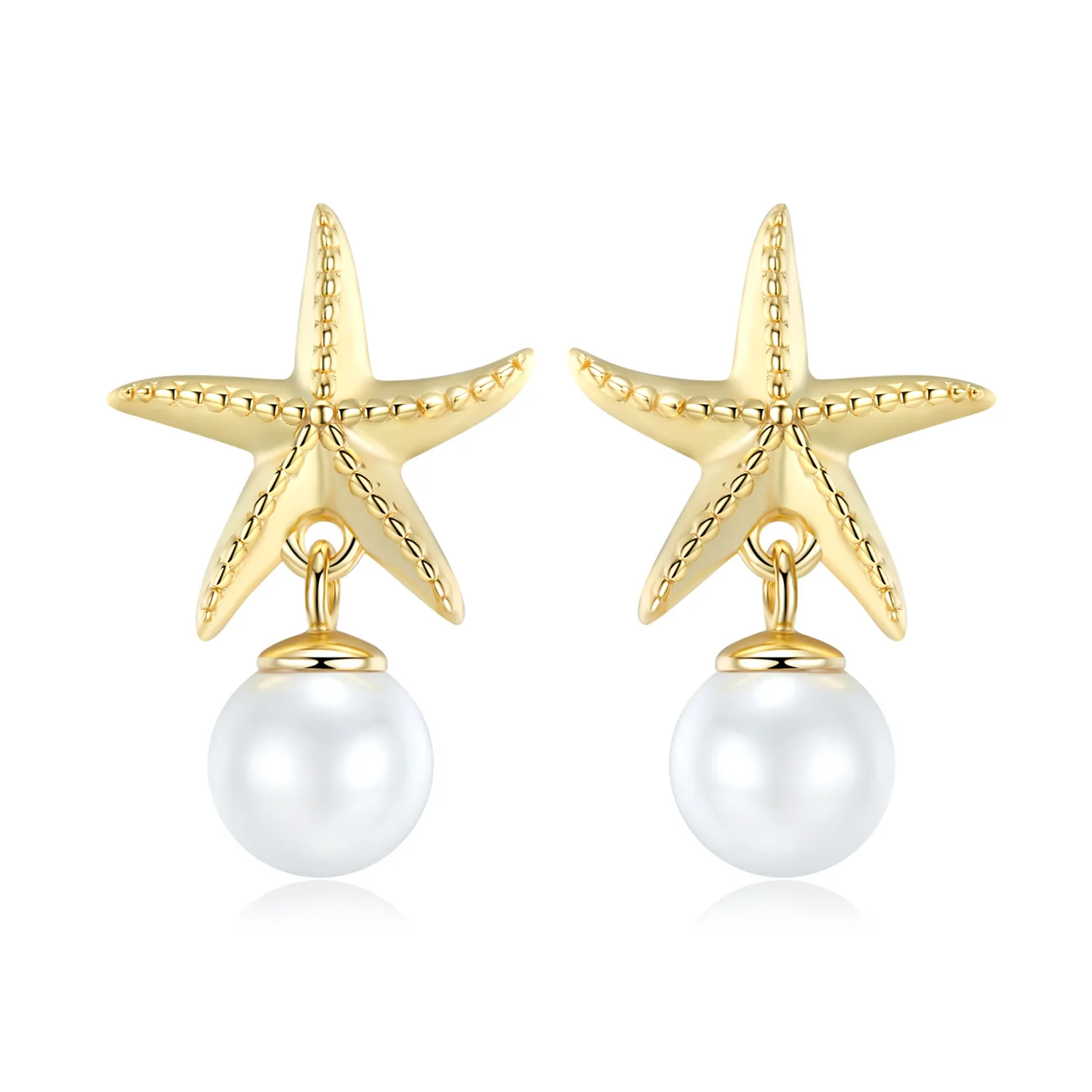 Sterling Silver Starfish Pearl Stud Earrings 40200226