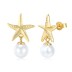 Sterling Silver Starfish Pearl Stud Earrings 40200226