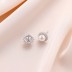 Elegant Pearl Zirconia Flower Stud Earrings 40200229