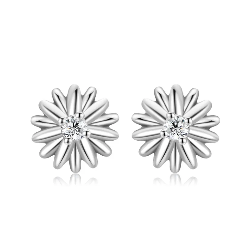 Blooming Daisy Zirconia Stud Earrings 40200231