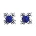 Vintage Iris Blue Zirconia Stud Earrings 40200232