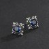 Vintage Iris Blue Zirconia Stud Earrings 40200232