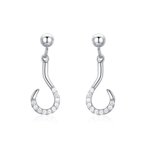 Zirconia Symbol Question Mark Stud Earring 40200233