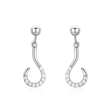 Zirconia Symbol Question Mark Stud Earring 40200233