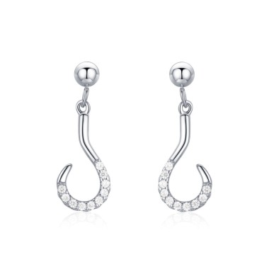 Zirconia Symbol Question Mark Stud Earring 40200233