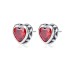 Vintage Red Heart Zirconia Stud Earrings 40200234