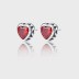 Vintage Red Heart Zirconia Stud Earrings 40200234