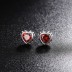 Vintage Red Heart Zirconia Stud Earrings 40200234