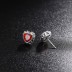 Vintage Red Heart Zirconia Stud Earrings 40200234